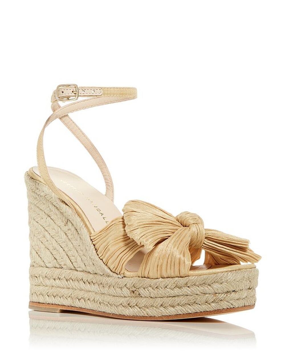 Loeffler Randall Chic Tan Peri Espadrille Wedge Sandals Size 9